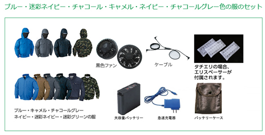 「NSP 空調服」セット商品構成